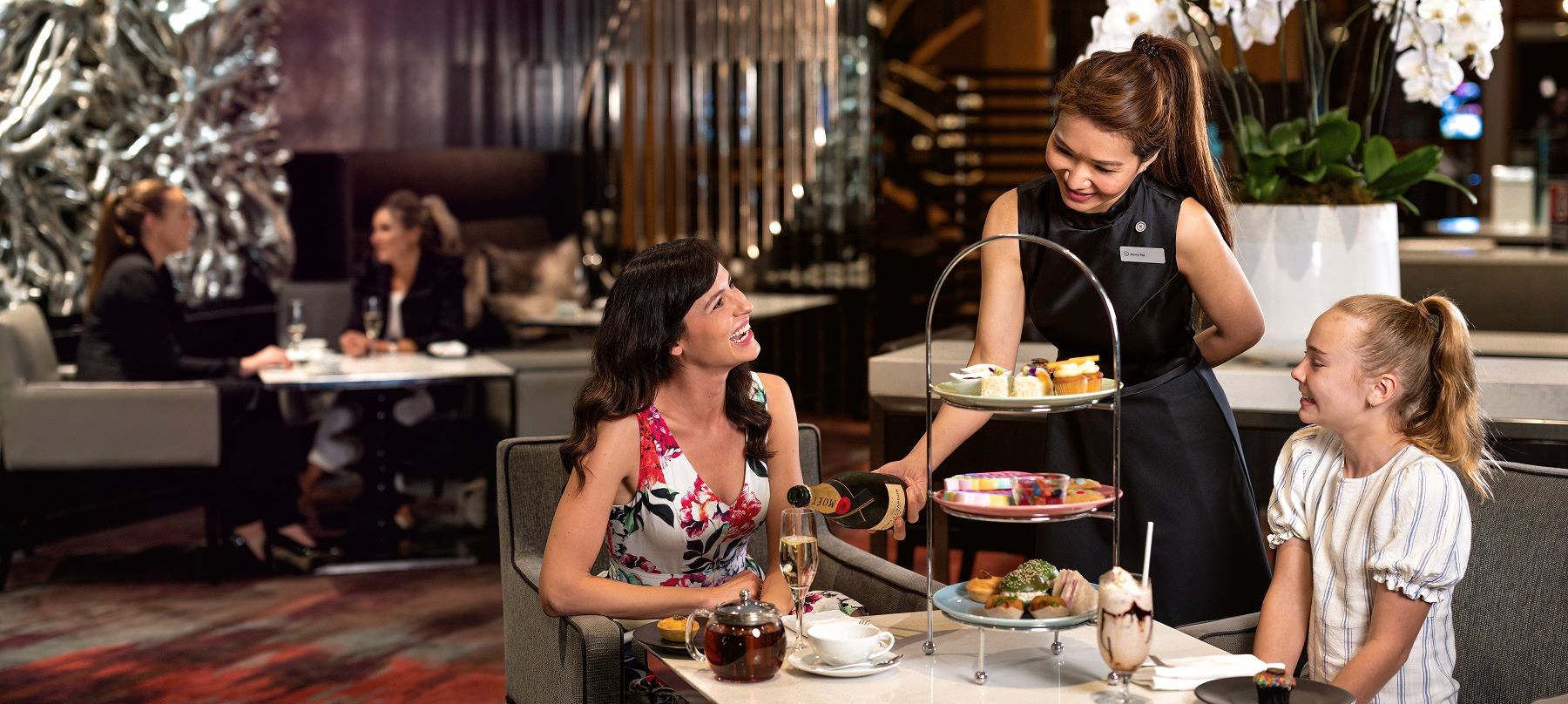 High tea service for guests in The Gallery dining room
